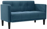 vidaXL Loveseat bank blauw fluweel 111 cm