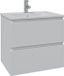 Saniclass Chaci Meuble de salle de bain - 60x46x55cm - lavabo en céramique blanc - 1 vasque - 1 trou de robinetterie - 2 tiroirs - blanc mat