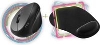 Inca 2-in-1 set: Draadloze muis (1600 DPI, grijs) en muispad (3 mm)