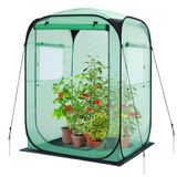 Serre de jardin serre de culture bâche - Pop-up - 122 x 122 x 162 cm - Revêtement PE - Vert - Pour tomates et plantes