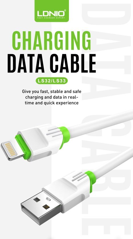 LDNIO LS35 2 Meter USB C Kabel Snellader OplaadKabel - geschikt voor o.a Samsung Galaxy Note 8 9 S8 S9 Plus