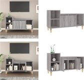 vidaXL Tv-meubel 100x35x55 cm bewerkt hout grijs sonoma eikenkleurig