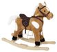 Cheval à bascule bébé - Avec sons d'animaux - Peluche - Harnais de sécurité à trois points - 74 x 65 x 34 cm