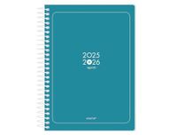 Antartik Schoolagenda, 25-26, spiraalbinding, donkerblauw, dagweergave, A5, tweetalig, FSC, 80 g