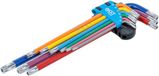 BGS Stiftsleutelset - meerkleurig - extra lang - Torx met boring T10 - T50 - 9 delig