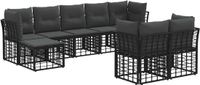 vidaXL - Hoek loungeset - Polyester - Zwart en donkergrijs - 9 zitplekken