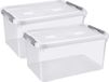 Curver Handy+ Opbergbox - 50L - 2 stuks - Transparant met deksel