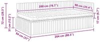 vidaXL Hoekbedframe met Matras en Hoofdeinde, 2 stuks, Crème Fluweel