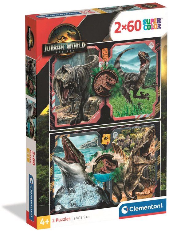 Clementoni Puzzel 2 x 60 stukjes Jurassic World Rebirth