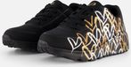 Skechers Uno Lite - Metallic Love Meisjes Sneakers - Zwart/Goud - Maat 35