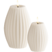 Delight Candles LED Bougie rainurée 2 pièces, Ø 7,5 x 10 + Ø 10 x 15 cm Ivoire