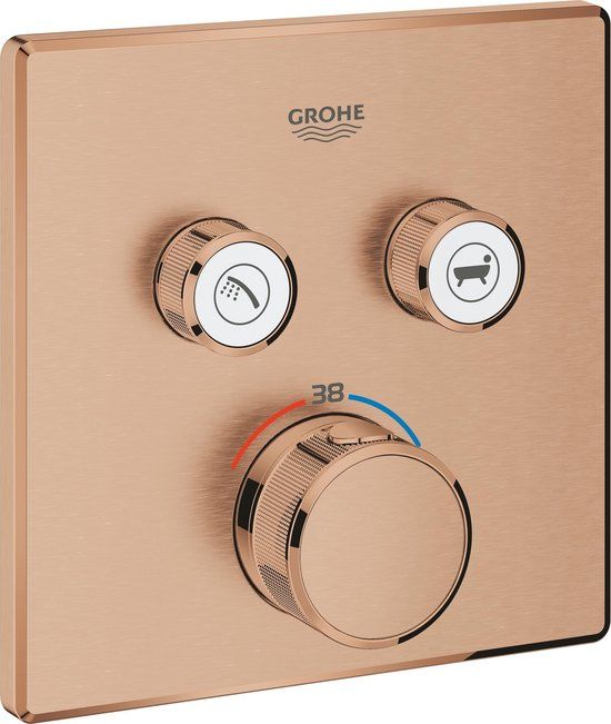 GROHE Grohtherm Smartcontrol Douche Opbouwdeel Vierkant Warm Sunset Geborsteld