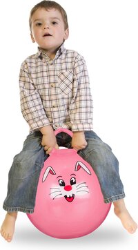 Relaxdays 1x skippybal kinderen - springbal klein - 45 cm - voor binnen & buiten - roze
