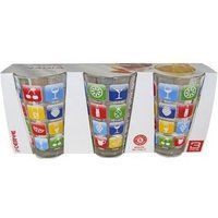 Set van 2 glazen smartphone-applicaties thema drank decoratie Apps zwart