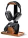 Support de casque en bois de noyer avec support pour manettes de jeu