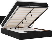 vidaXL Ottoman Bed with Mattress and LEDs - 140x200cm - Velvet - Black