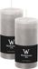 Wiedemann Bougie cylindrique/bougie pilier - 2x - bougie rustique - gris clair - 6 x 12 cm - 42 heures de combustion