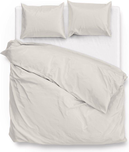 Zohome Dekbedovertrek Satinado - Effen - Off-White - 200x220 - Katoen-Satijn