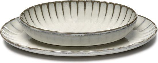Serax Inku - Serveer kom - Ovaal - Wit - 19 cm - Set van 2