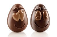Silikomart - Lachende Eieren - KIT 2 THERMOFORMED Mallen voor Chocolade 82X77 H 107 MM