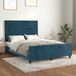 vidaXL Bedframe - 140x190 cm - Donkerblauw - Velours