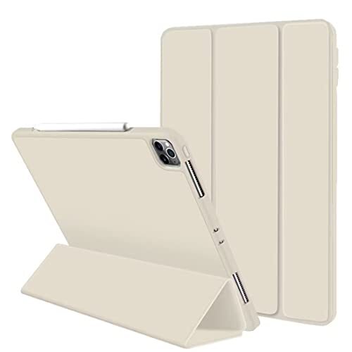 GBZUM ipad case voor iPad Pro 11 inch (2021/2020 model) schokbestendig beschermhoes met penhouder ivoor