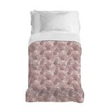 PENSIERI DELICATI Sprei 220 x 280 cm, 100% piqué-katoen, tropisch motief, roze