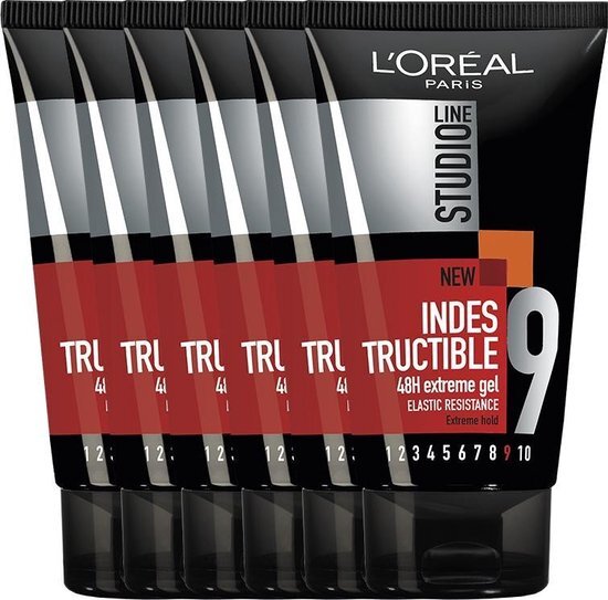 L'Oréal Indestructible Studio Line Indestructible 48H Extreme Gel - 6 x 150 ml - Gel - Voordeelverpakking