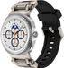 Strap-it 'Explorer' bracelet de sport en TPU adapté pour Samsung Galaxy Watch 9 (40/44mm) / Watch 8 (40/44mm) / 8 Classic (46mm) – Noir avec connecteurs Titane