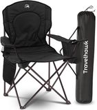 Travelhawk Campingstoel XL - Opvouwbaar - Zwart