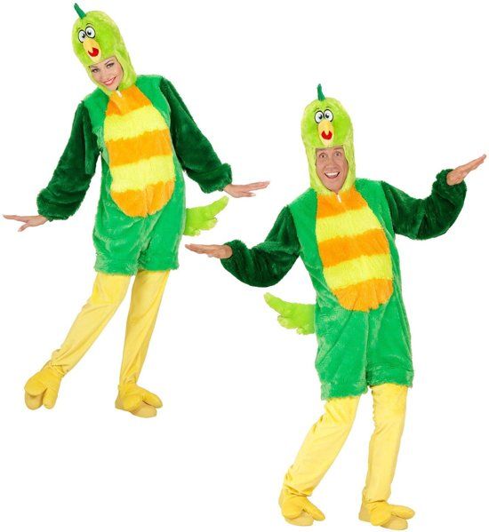 Widmann Fantasie Onesie Pluche Groene Vogel Kostuum Large / XL