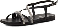 Tamaris Dames Platte Sandalen Zwart
