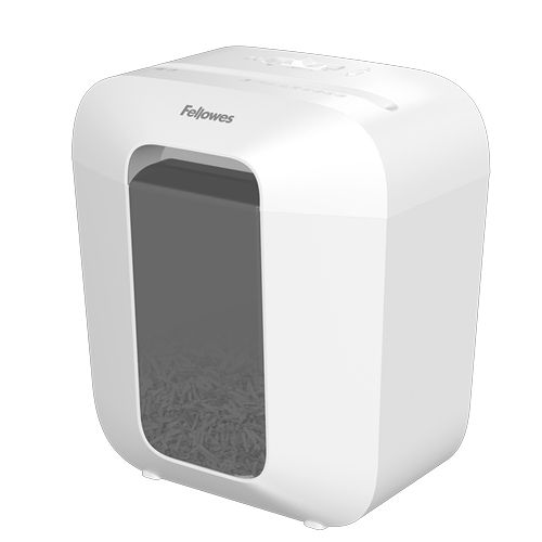 Fellowes LX25 Papiervernietiger / Papierversnipperaar – P‑4 Cross‑Cut – 6 vellen – 11,5 liter – Wit