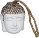 Gerimport Arrêt de porte Bouddha - blanc - 13 x 13 x 15 cm