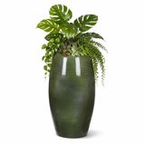 Mica Decorations Hoge bloempot Lester - groen - glanzend - keramiek - 50 x 30 cm - vaas