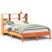 vidaXL Massief houten bed met plank, zonder matras, in wasbruine kleur, 160x200 cm