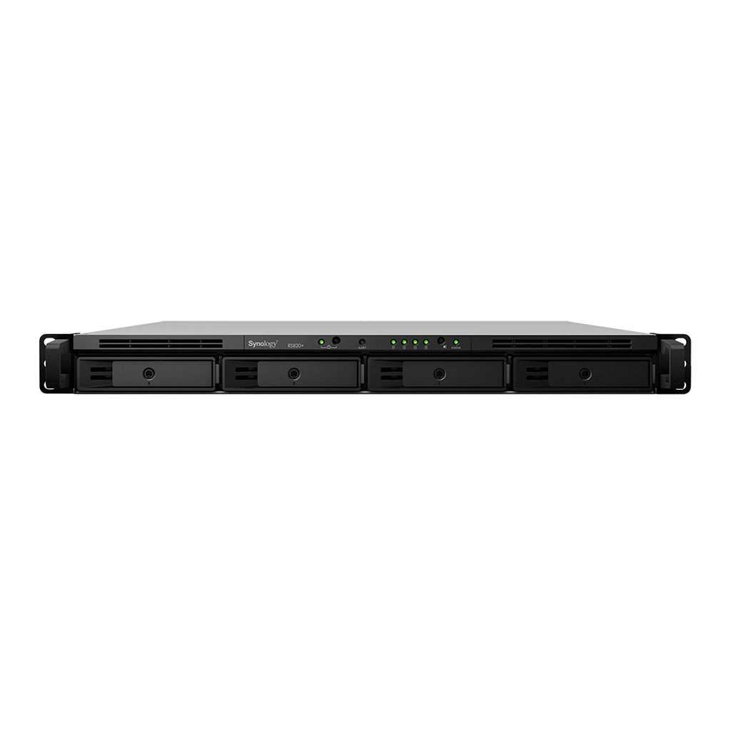 Synology RackStation RS820RP+ - NAS server - 4-bay - Rack-mountable (1U) - Intel Atom C3538 - 2GB RAM - Black
