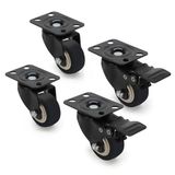 Waytex 37420 set met 4 wielen voor koffer en kast, netwerk, waarvan 2 wielen met rem, 4-punts bevestiging, tot 200 kg, diameter 50 mm, totale hoogte 70 mm