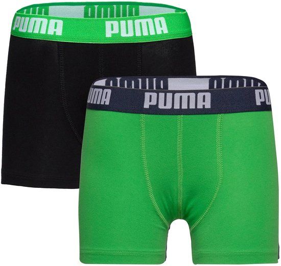 Puma Jongens Boxershorts 2 Pack Groen/Zwart Maat 170/176