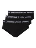 Karl Lagerfeld B.V Lot de 3 slips avec logo, Noir, S
