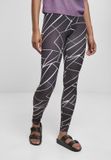 Urban Classics AOP geometric Legging Dames Zwart 3XL