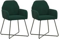 vidaXL Eetstoelen 2 stuks fluweel Donkergroen 55 x 50 x 84 cm