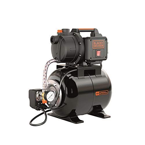 BLACK+DECKER BXGP600PBE Zelfaanzuigende pomp met reservoir voor grijs water (600 W, Max. debiet 3.100 l/u, Max. opvoerhoogte 35 m)