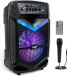 Pyle Bluetooth Luidspreker-Draagbare Speaker met Wielen-600 W-Knipperende Lichten- Afstandsbediening-Stroomadapter en Bekabelde Microfoon