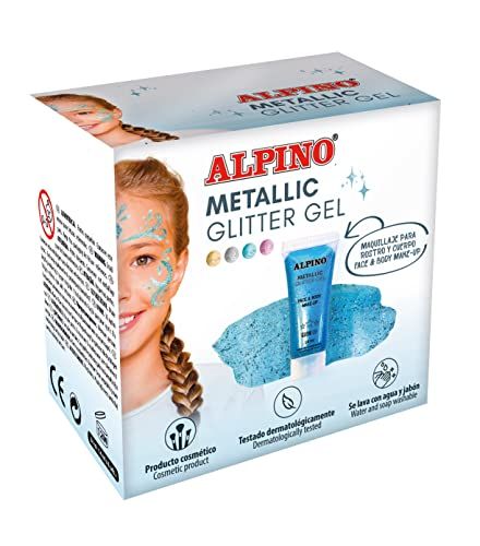 Alpino Metallic Glitter Gel Alpine Fiesta Blauw 6 stuks | Vloeibare Glitter