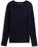 Tommy Hilfiger Heren Gebreide Trui Ronde Hals Lange Mouw Katoen Classic Navy XS