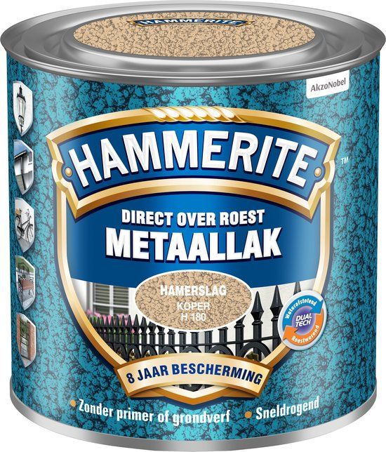 Hammerite Metaallak Hamerslag Koper 250ml
