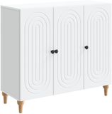 vidaXL Dressoir Wit 89 x 34,5 x 80 cm Bewerkt hout