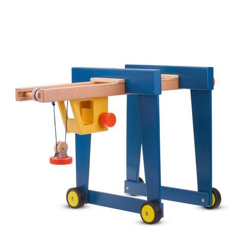 New Classic Toys containerkraan op wielen - Hout