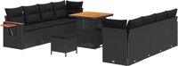 vidaXL Tuinbank Set Zwart